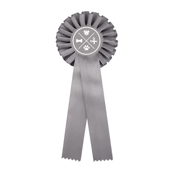 GREY ROSETTE 11.5*31CM (PRINTING INCLUDED) - Image 2