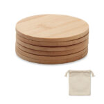 BAYIN SET 6 ROUND BAMBOO COASTERS
