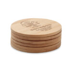 BAYIN SET 6 ROUND BAMBOO COASTERS - Image 2
