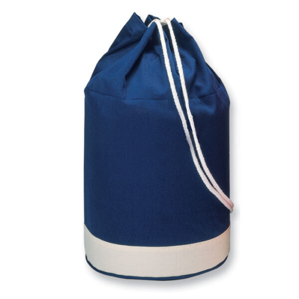BICOLOUR COTTON NAVY DUFFLE BAG - Image 1
