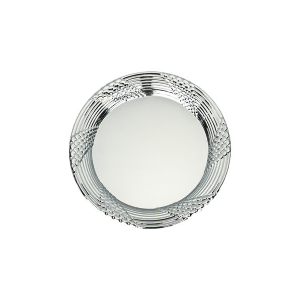 ROUND SILVER TRAY 30CM WITH DETAILS ON RIM - Image 1