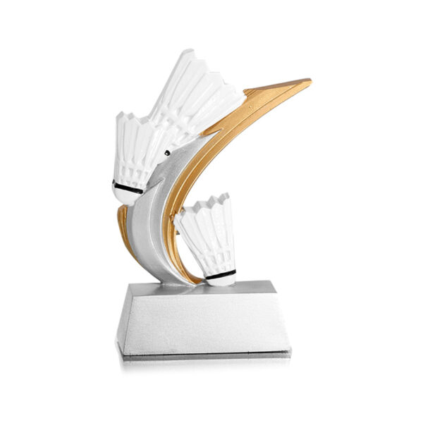 BADMINTON TROPHY – 14CM | CUSTOM PRINTED PLATE INCLUDED | SPORTS AWARD - Image 2
