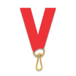 RED NECK RIBBON 1CM WITH CLIP FOR AWARD MEDALS – DURABLE MEDAL LANYARD - Image 2