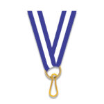 BLUE WHITE BLUE 1CM MEDAL NECK RIBBON WITH CLIP – AWARD LANYARD FOR MEDALS - Image 2