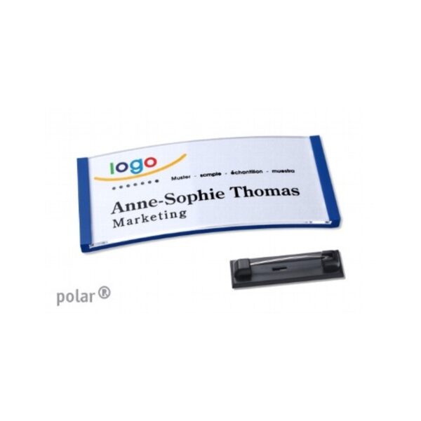 POLAR 30 NAME BADGE BLUE WITH PIN - Image 1