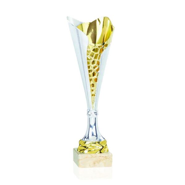 BUDGET LINE SILVER-GOLD TROPHY 33CM - Image 1