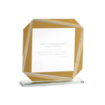 SQUARE GLASS AWARD – 18CM GOLD | CUSTOM ENGRAVED GRADUATION TROPHY - Image 2