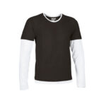 BLACK / WHITE LONG SLEEVE T-SHIRT - Image 2