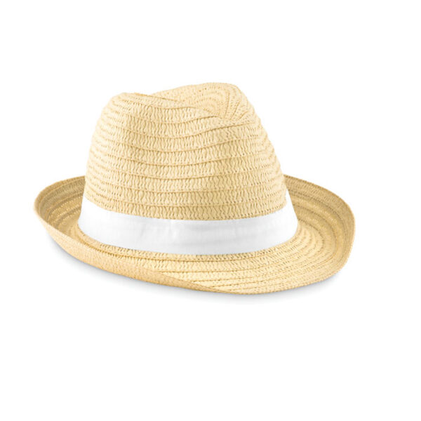 STRAW HAT WITH DECORATIVE BAND - Image 1