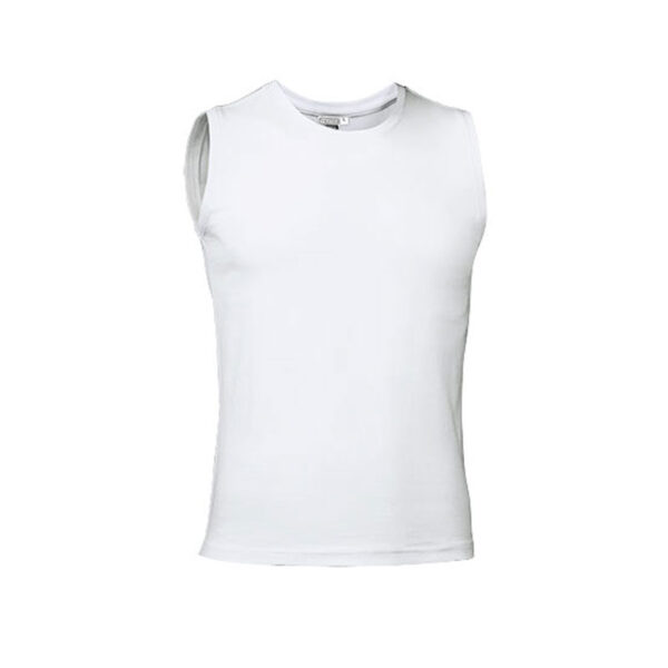 WHITE SLEEVELESS T-SHIRT WITH MODERN DESIGN - Image 2