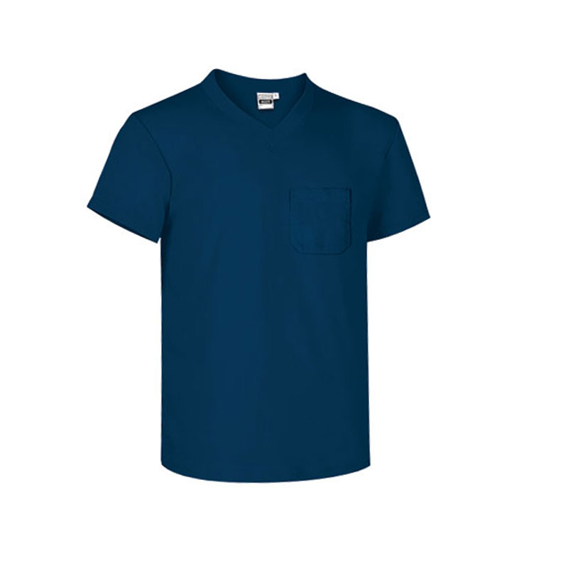 MOON.ORIONNAVYBLUE.jpg ORION NAVY V-NECK T-SHIRT WITH POCKET | 100% COTTON WITH REINFORCED CHEST POCKET - Image 1