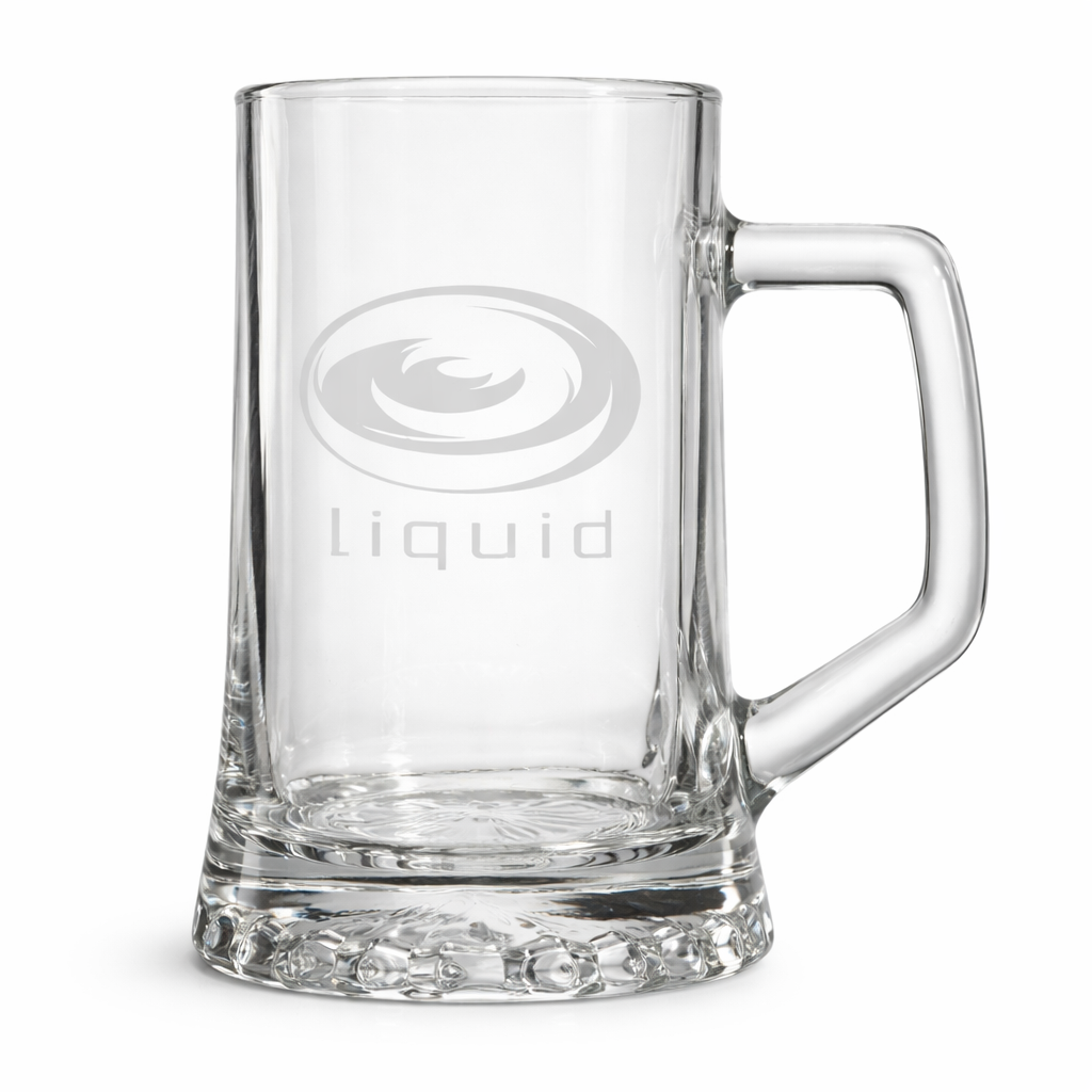 L67 1 LARGE STERN BEER TANKARD 0.5L – AFFORDABLE CUSTOM GLASS BEER MUG WITH PATTERNED - Image 1