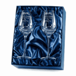 2 DIAMANTE WINE GLASSES WITH ELEGANCE SPIRAL CUTTING