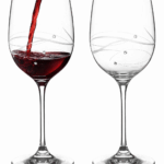2 DIAMANTE WINE GLASSES WITH ELEGANCE SPIRAL CUTTING - Image 2