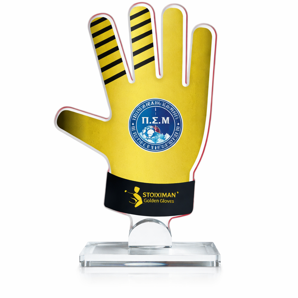 ART097 CUSTOM GOLDEN GLOVES AWARD 33CM - Image 1